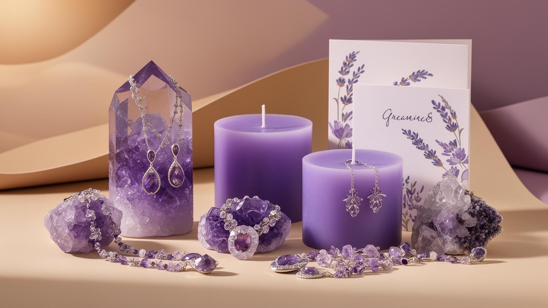 Handmade gift ideas — crystal jewellery, candles and cards