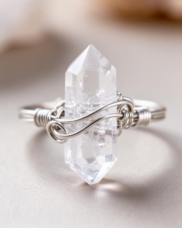 Clear Quartz Wire Ring
