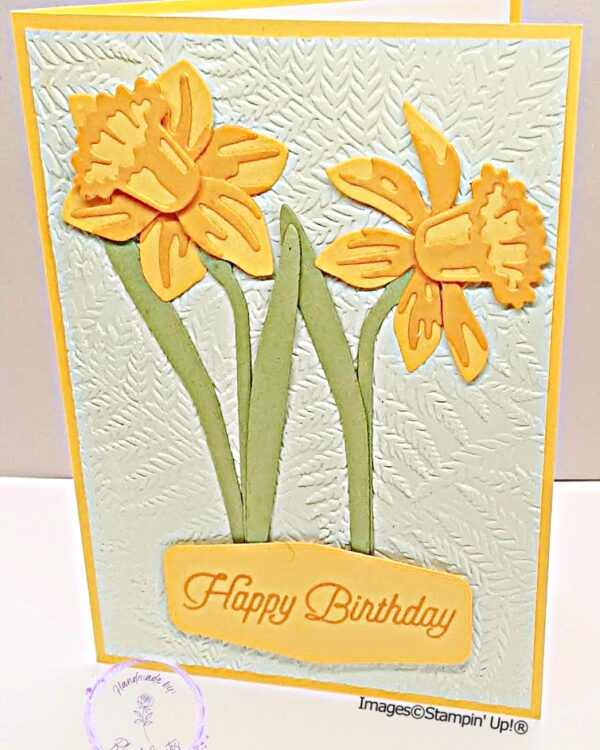2 Daffodils, Birthday Embossed
