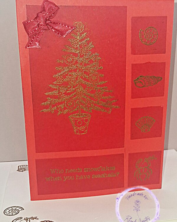 Beachy Christmas, Red on Gold