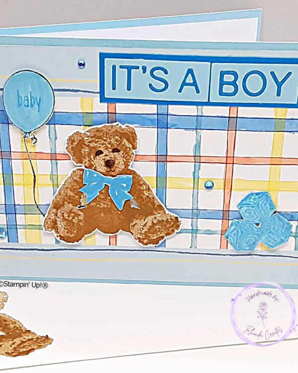 It's A Boy Brown Bear, Stamped