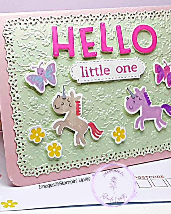 Pink Unicorn Baby Card