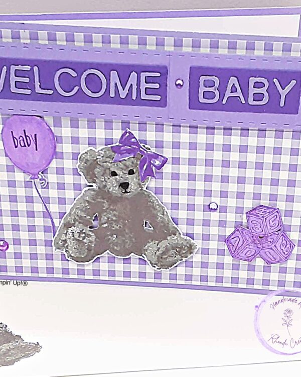 Welcome Baby Purple, Grey Bear