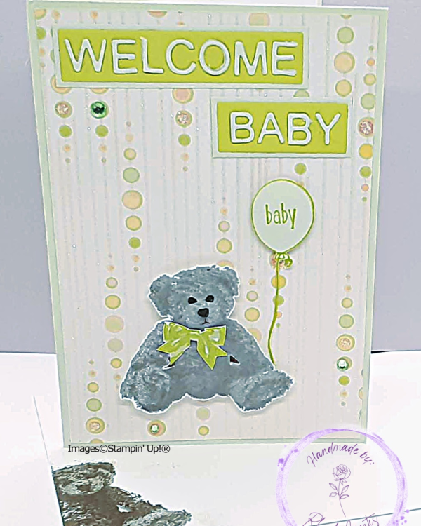 Green Welcome Baby, Grey Bear
