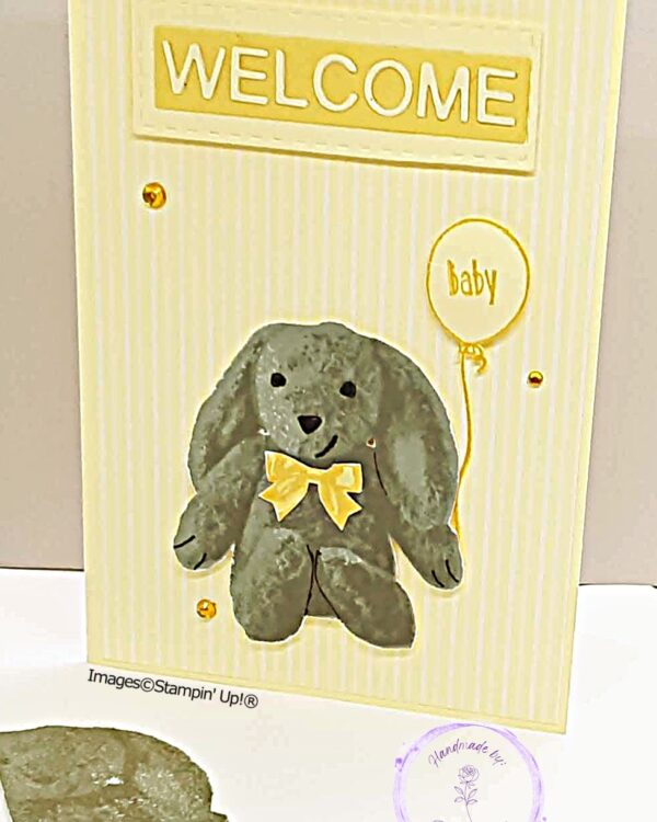 Yellow Welcome Baby, Grey Rabbit